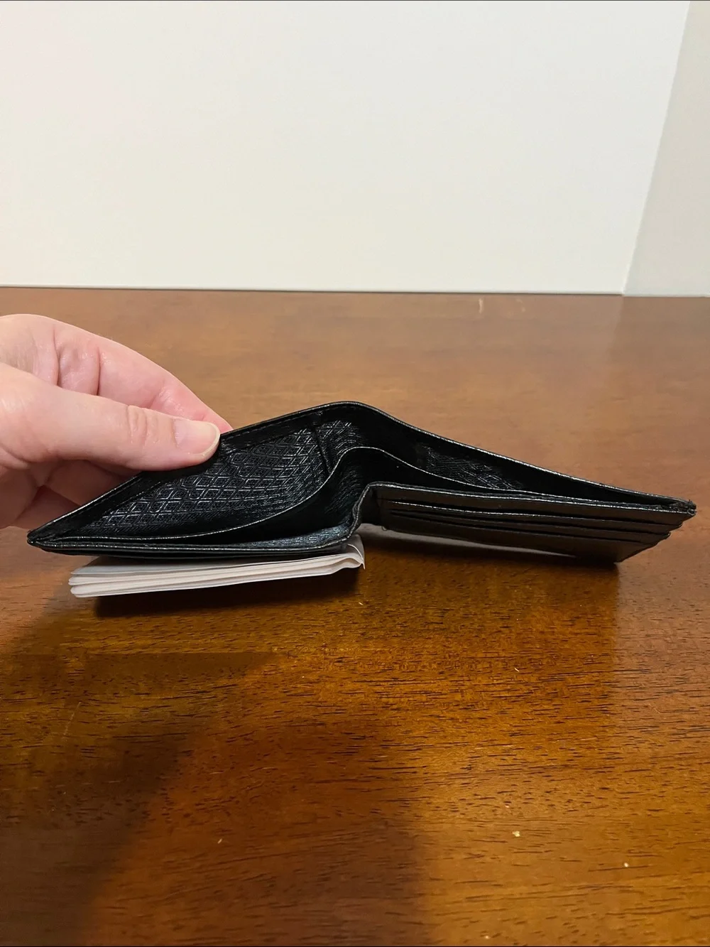 Men's Black Eel Skin Bifold Wallet - Smooth Finish